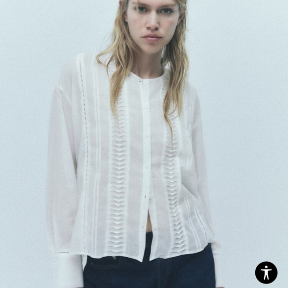 BLOUSE WITH ASYMMETRIC HEM SIZE L - Picture 6 of 11